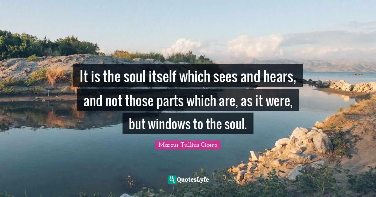It is the soul itself which sees and hears, and not those parts which are, as it were, but windows to the soul.