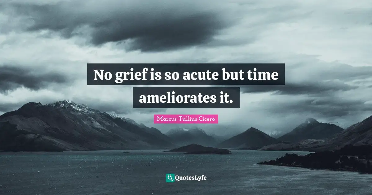 No grief is so acute but time ameliorates it.