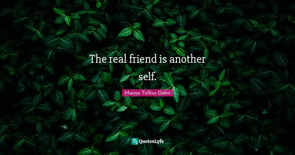 The real friend is another self.
