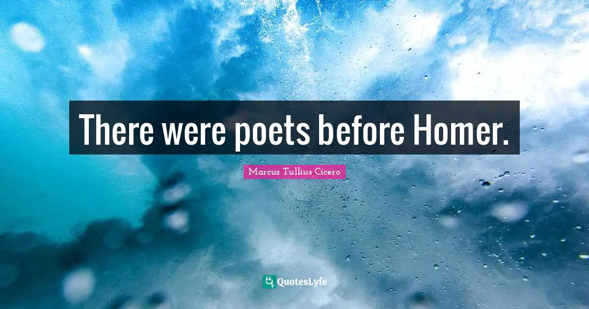 There were poets before Homer.