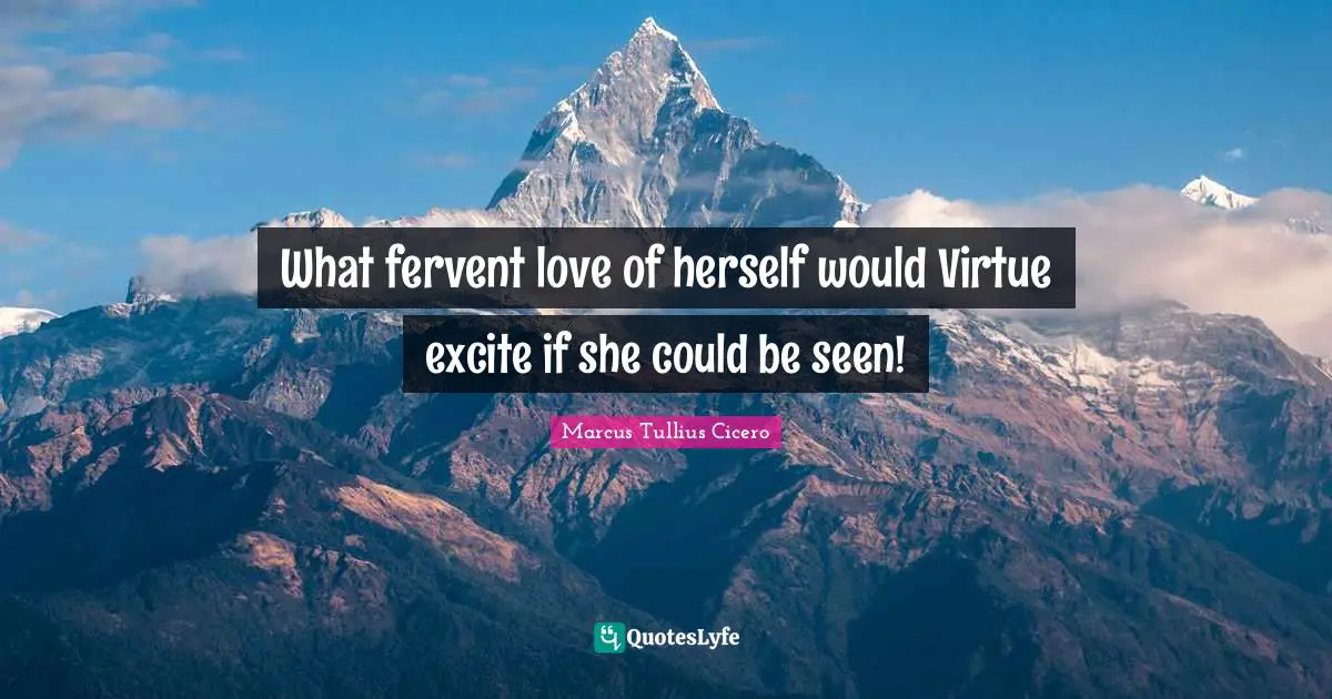 What fervent love of herself would Virtue excite if she could be seen!