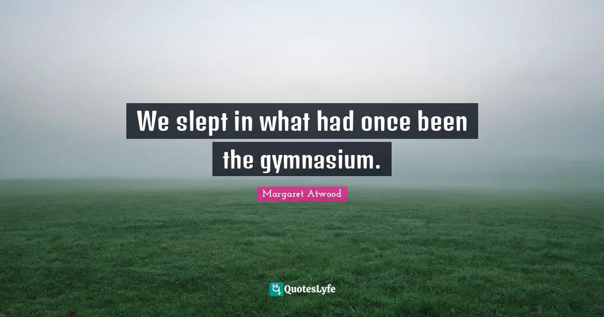 We slept in what had once been the gymnasium.