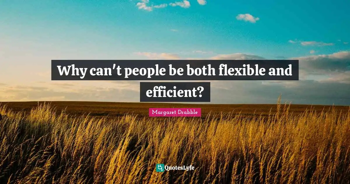 Why can't people be both flexible and efficient?