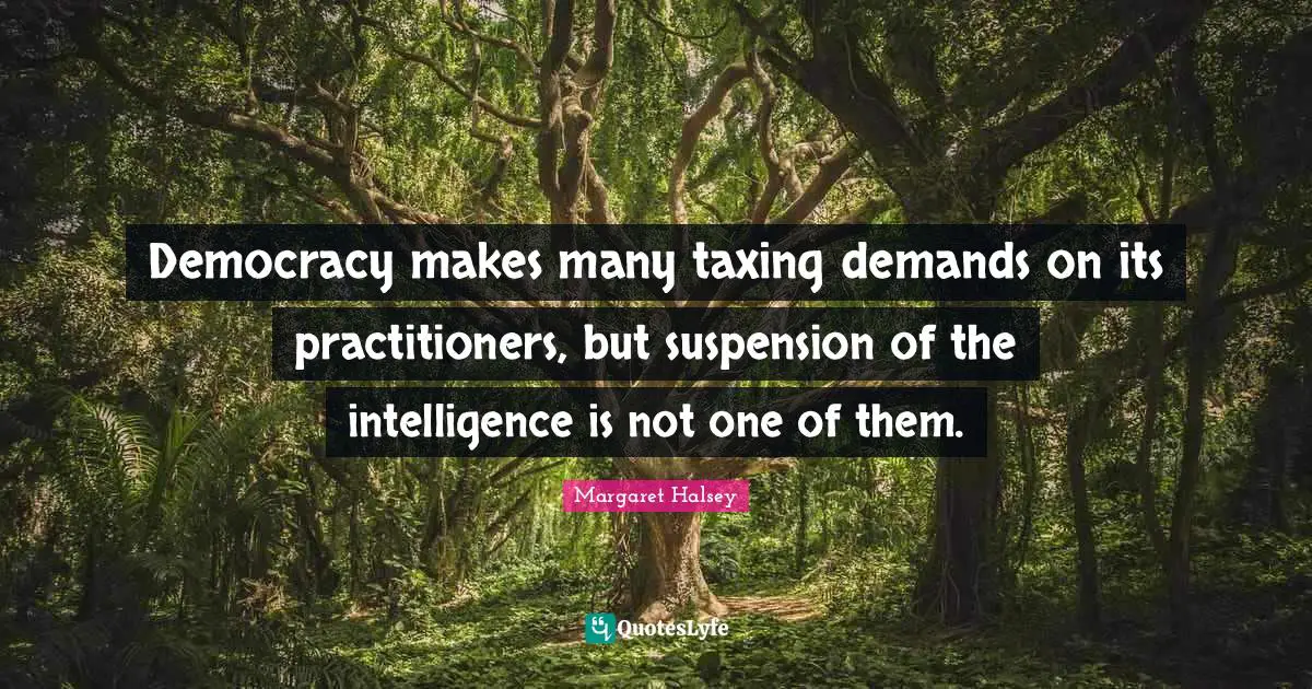Democracy makes many taxing demands on its practitioners, but suspension of the intelligence is not one of them.
