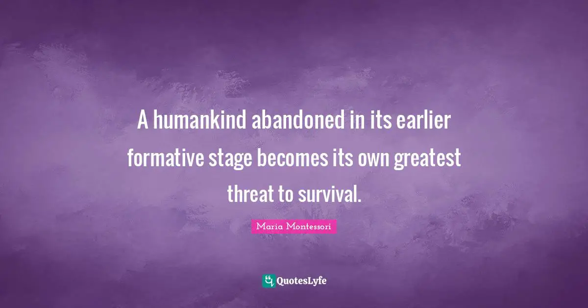 A humankind abandoned in its earlier formative stage becomes its own greatest threat to survival.