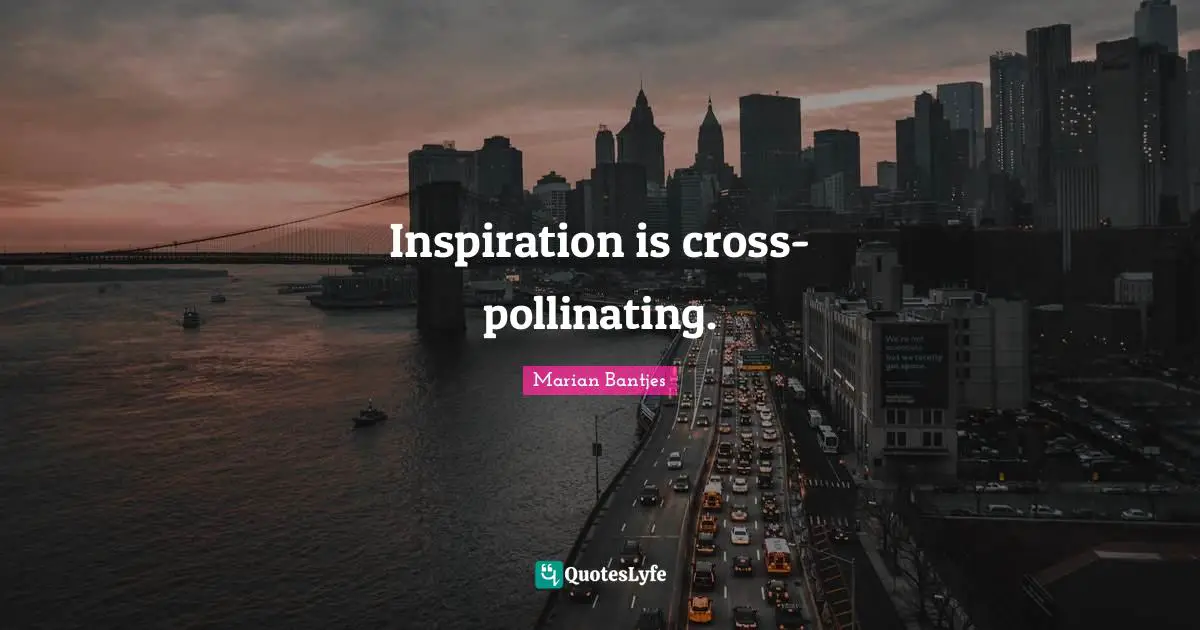 Inspiration is cross-pollinating.