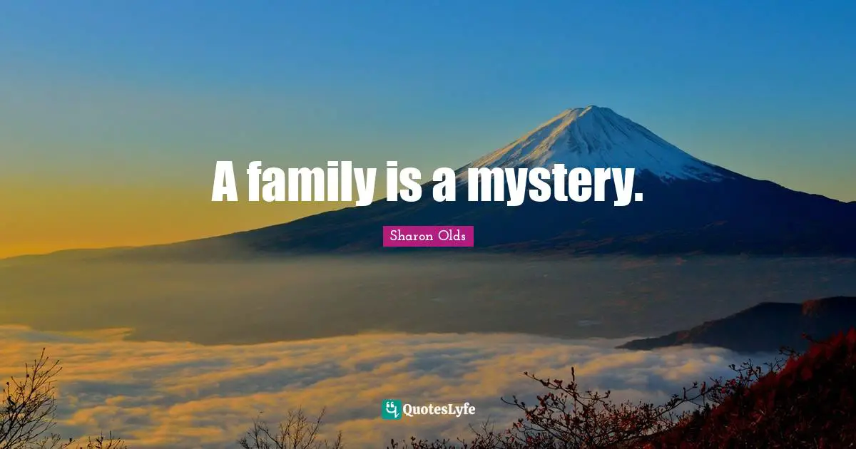 A family is a mystery.