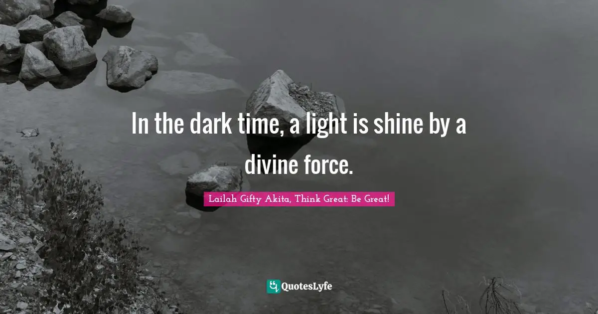 Dark Divine Quotes: "In the dark time, a light is shine by a divine force."