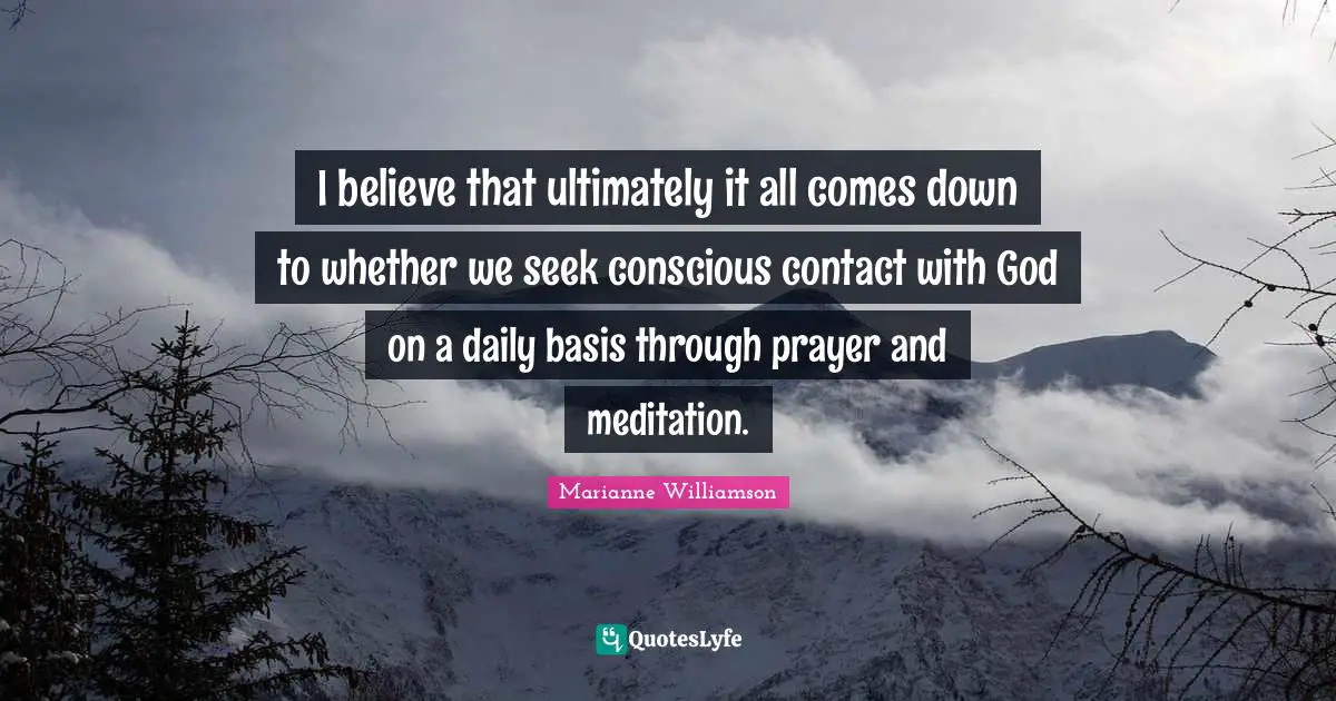 I believe that ultimately it all comes down to whether we seek conscious contact with God on a daily basis through prayer and meditation.