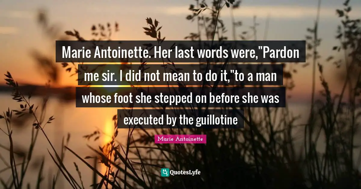 Marie Antoinette Quotes: Marie Antoinette. Her last words were,