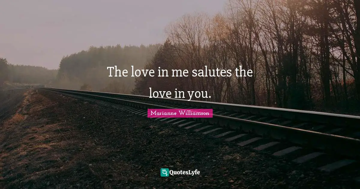 Marianne Williamson Quotes: "The love in me salutes the love in you."