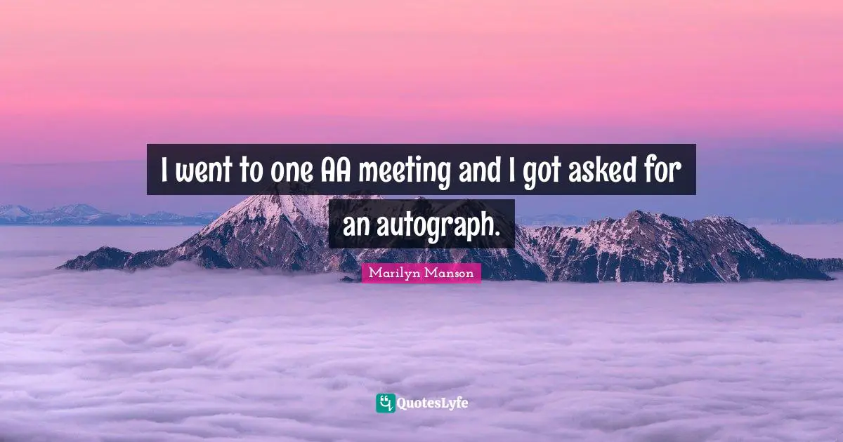 Un Meeting Quotes: "I went to one AA meeting and I got asked for an autograph."