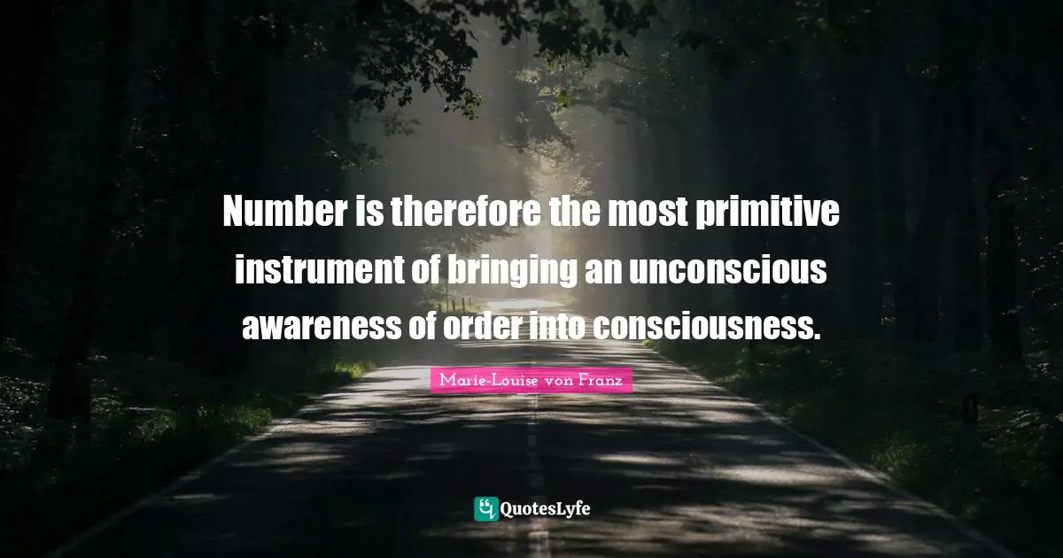 Number is therefore the most primitive instrument of bringing an unconscious awareness of order into consciousness.
