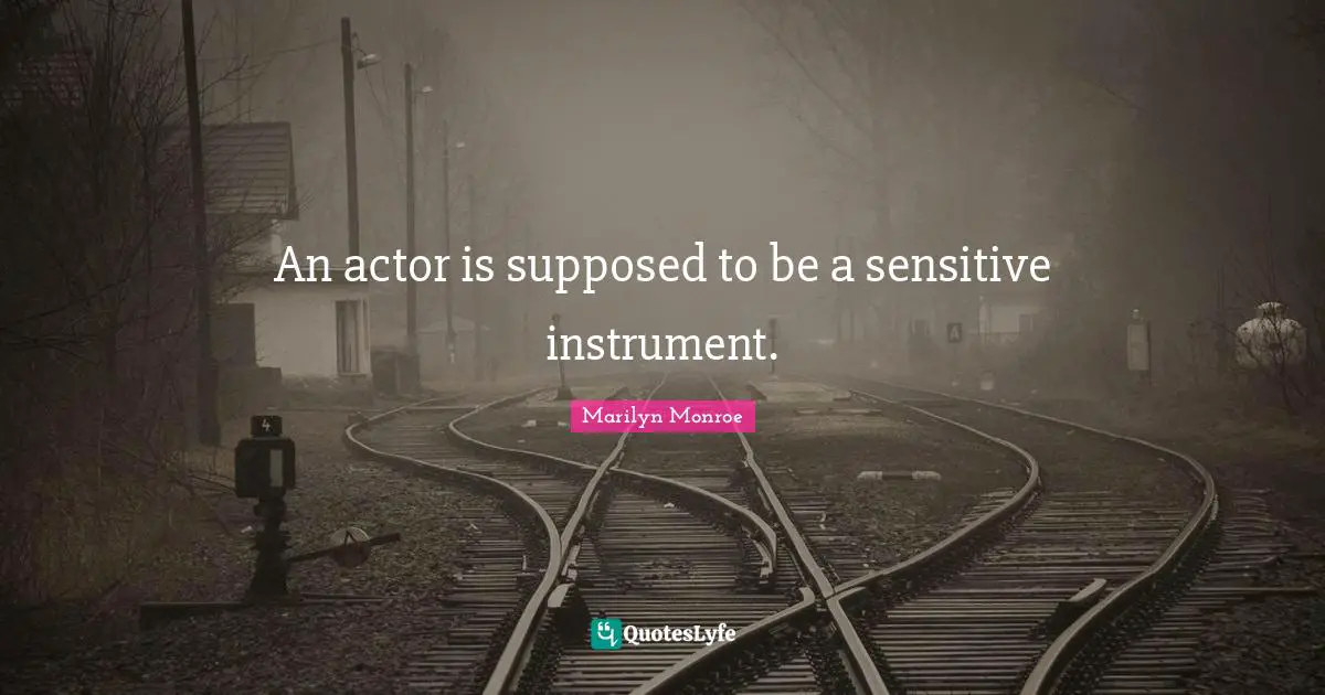An actor is supposed to be a sensitive instrument.