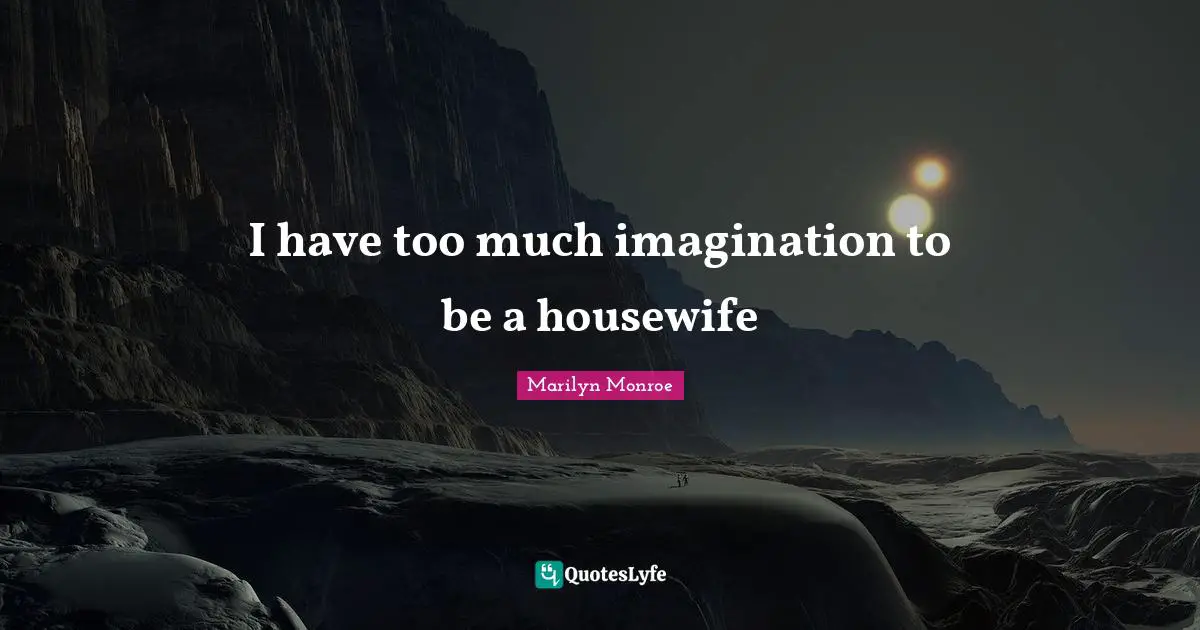 I have too much imagination to be a housewife