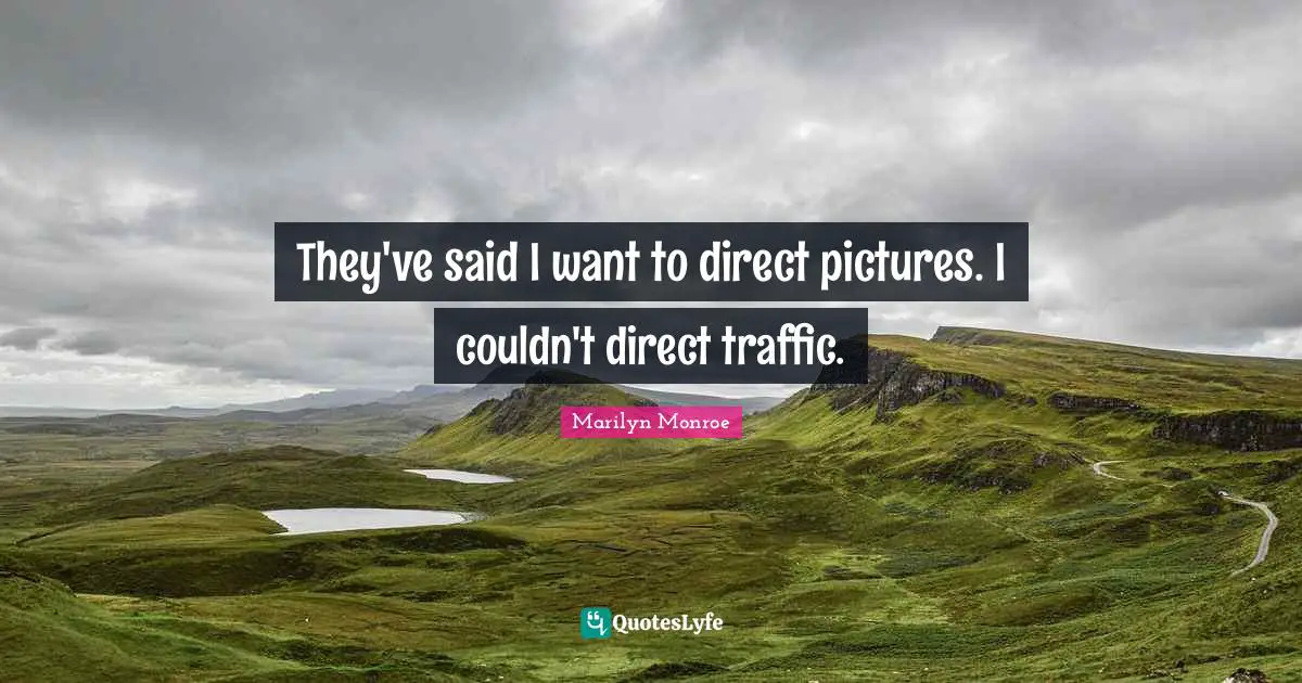 They've said I want to direct pictures. I couldn't direct traffic.