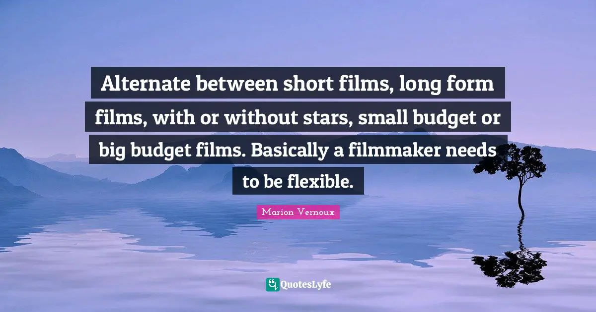 Alternate between short films, long form films, with or without stars, small budget or big budget films. Basically a filmmaker needs to be flexible.