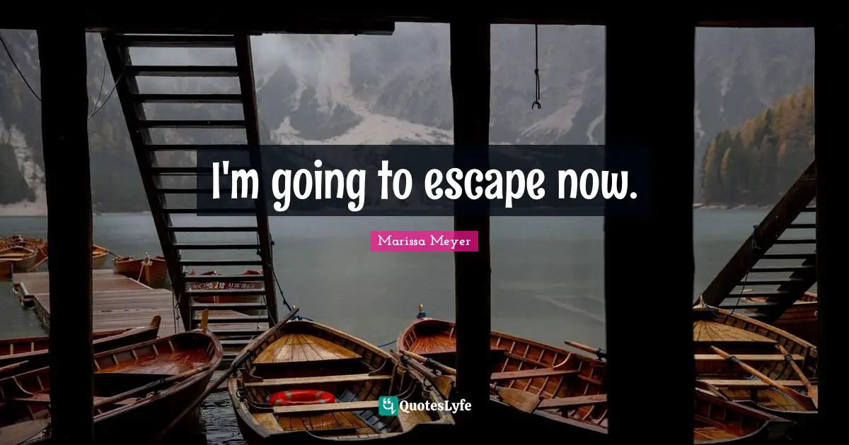 I'm going to escape now.