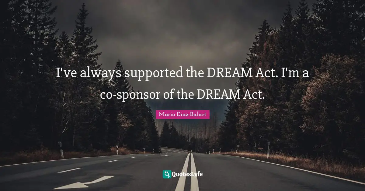 I've always supported the DREAM Act. I'm a co-sponsor of the DREAM Act.