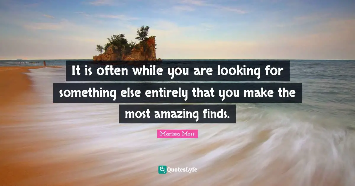 Most Amazing Quotes: "It is often while you are looking for something else entirely that you make the most amazing finds."