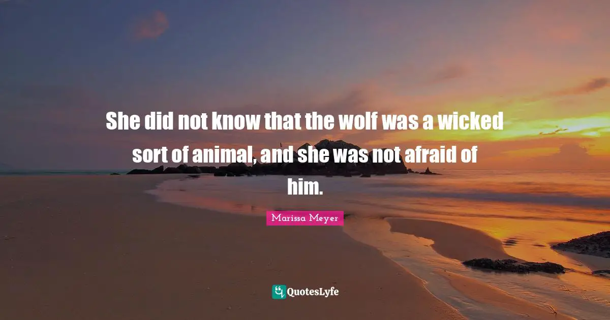 She did not know that the wolf was a wicked sort of animal, and she was not afraid of him.
