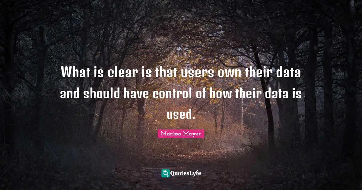 What is clear is that users own their data and should have control of how their data is used.