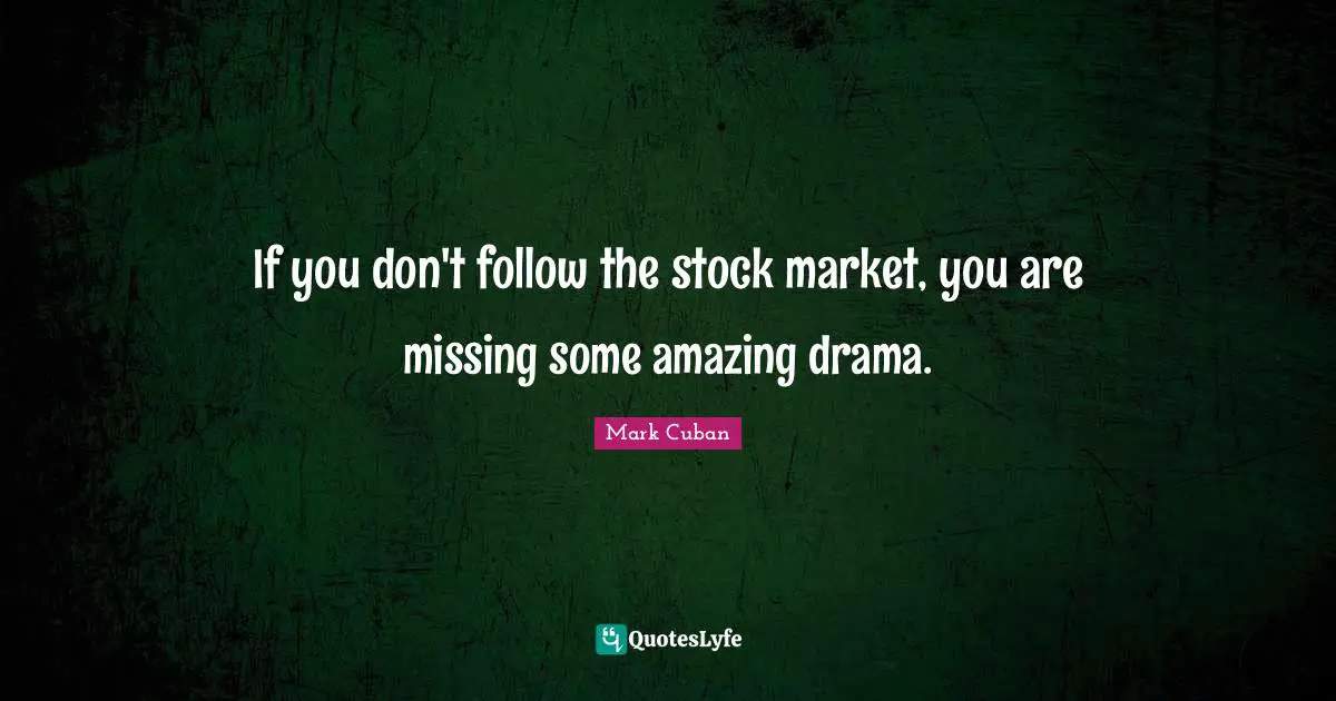 If you don't follow the stock market, you are missing some amazing drama.
