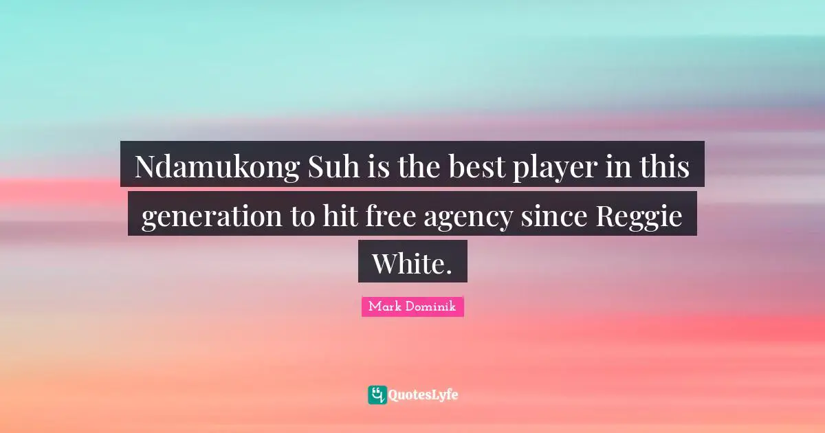 Ndamukong Suh is the best player in this generation to hit free agency since Reggie White.