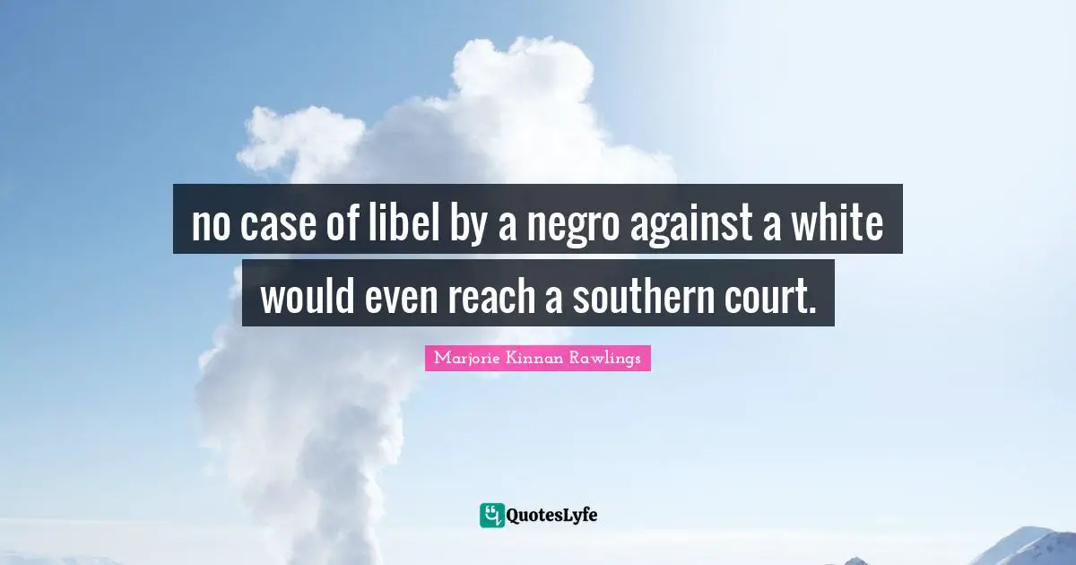 no case of libel by a negro against a white would even reach a southern court.