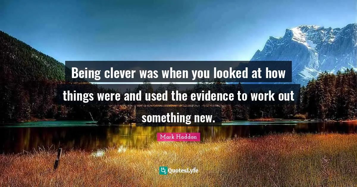 Being clever was when you looked at how things were and used the evidence to work out something new.