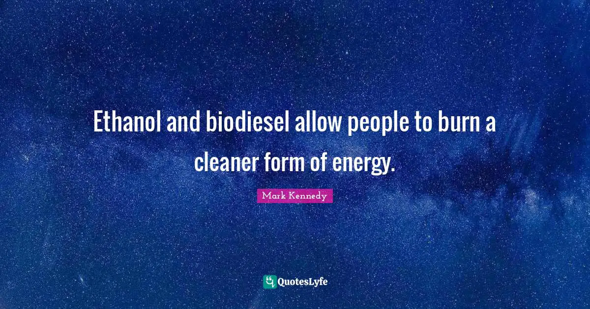 Ethanol and biodiesel allow people to burn a cleaner form of energy.