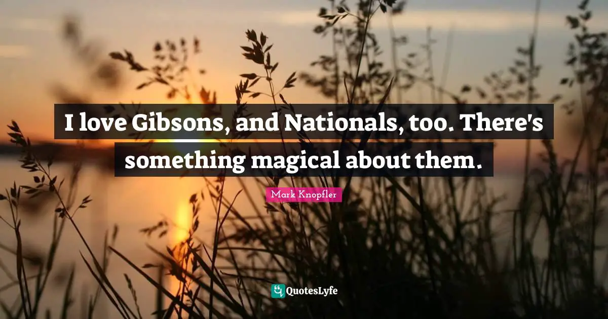I love Gibsons, and Nationals, too. There's something magical about them.