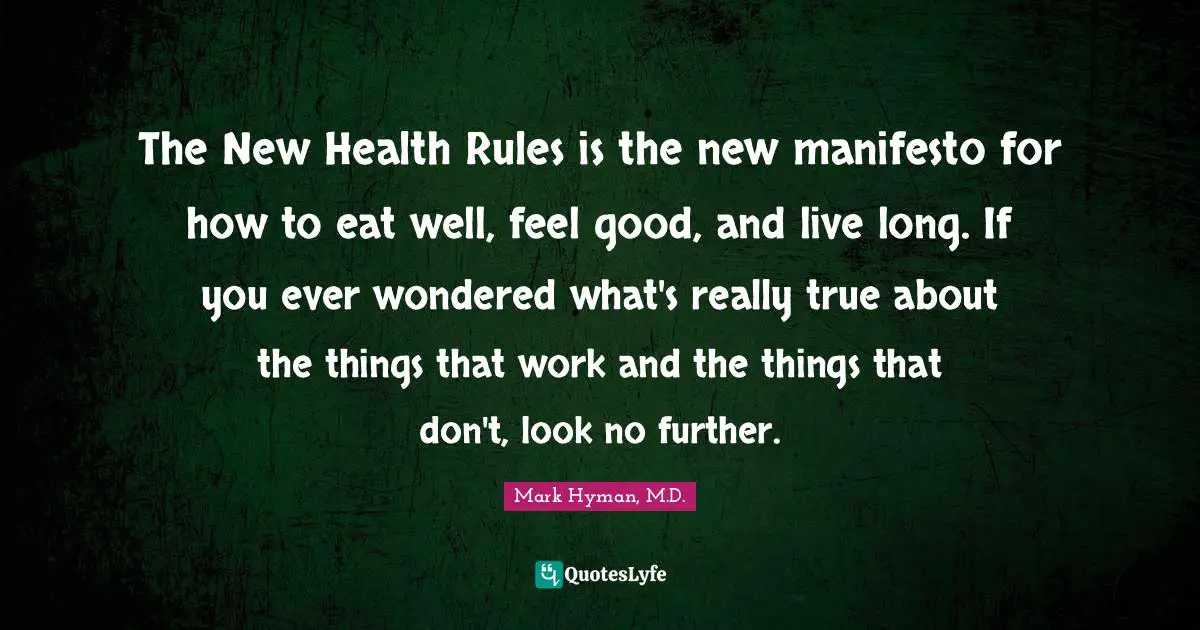 The New Health Rules is the new manifesto for how to eat well, feel good, and live long. If you ever wondered what's really true about the things that work and the things that don't, look no further.