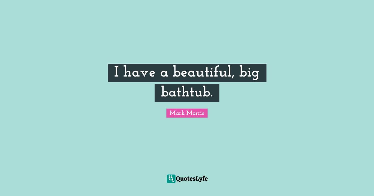 I have a beautiful, big bathtub.