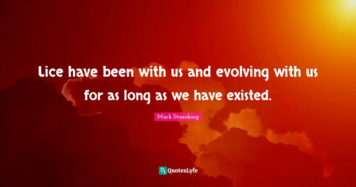 Lice have been with us and evolving with us for as long as we have existed.