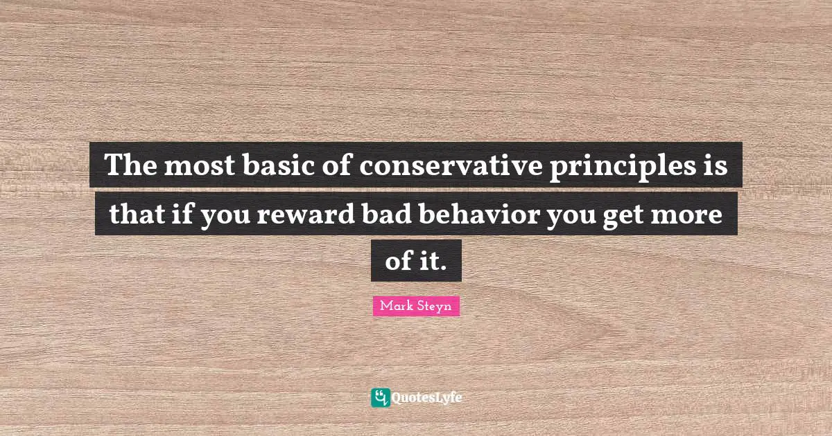 The most basic of conservative principles is that if you reward bad behavior you get more of it.