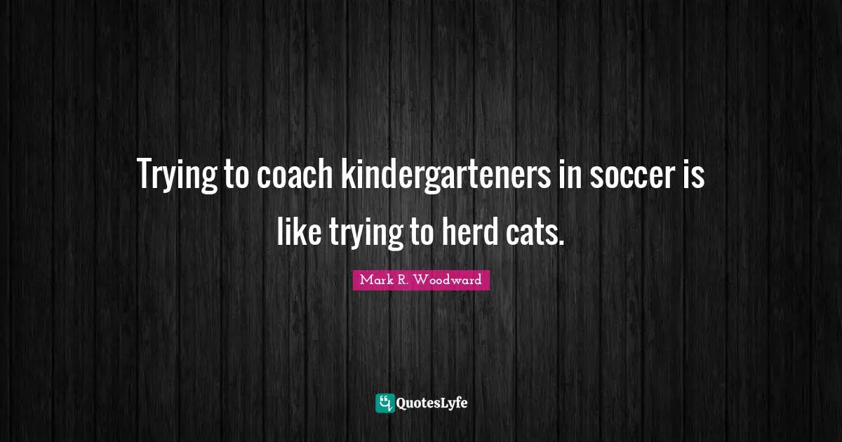 Trying to coach kindergarteners in soccer is like trying to herd cats.