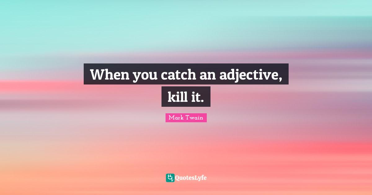 When you catch an adjective, kill it.