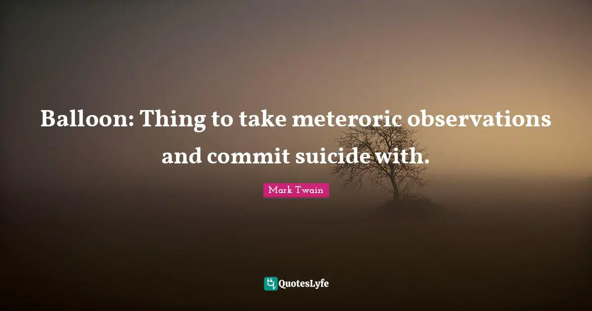 Balloons Quotes: "Balloon: Thing to take meteroric observations and commit suicide with."