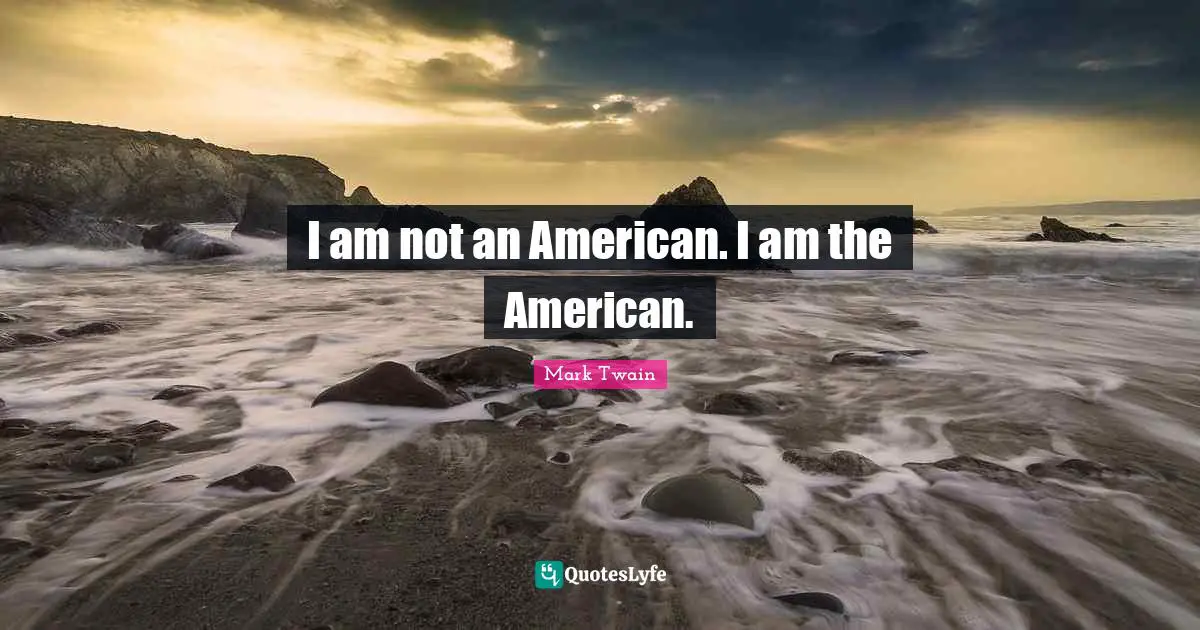 I am not an American. I am the American.