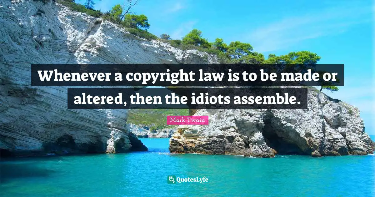 Whenever a copyright law is to be made or altered, then the idiots assemble.