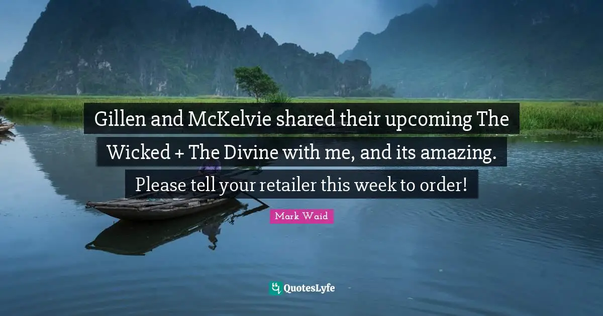 Gillen and McKelvie shared their upcoming The Wicked + The Divine with me, and its amazing. Please tell your retailer this week to order!