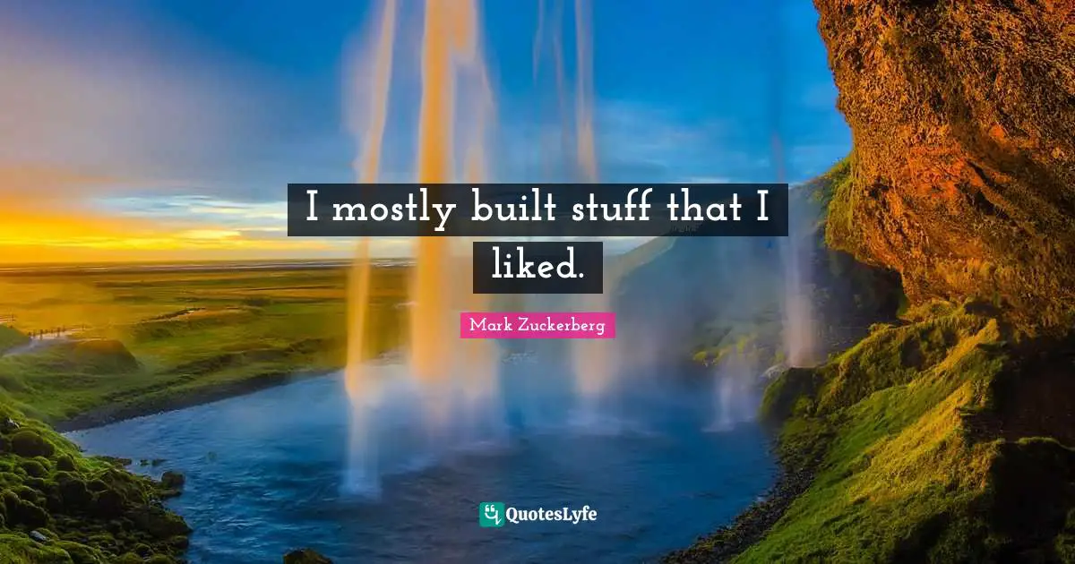 I mostly built stuff that I liked.