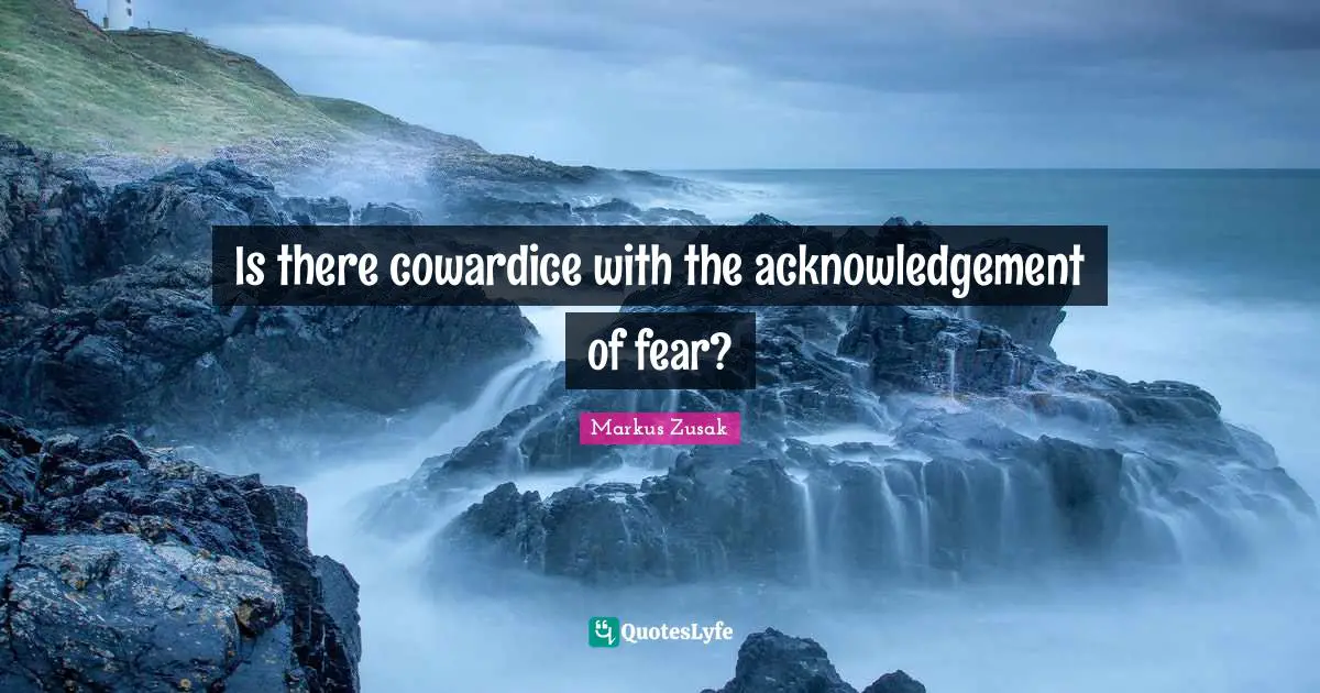 Is there cowardice with the acknowledgement of fear?