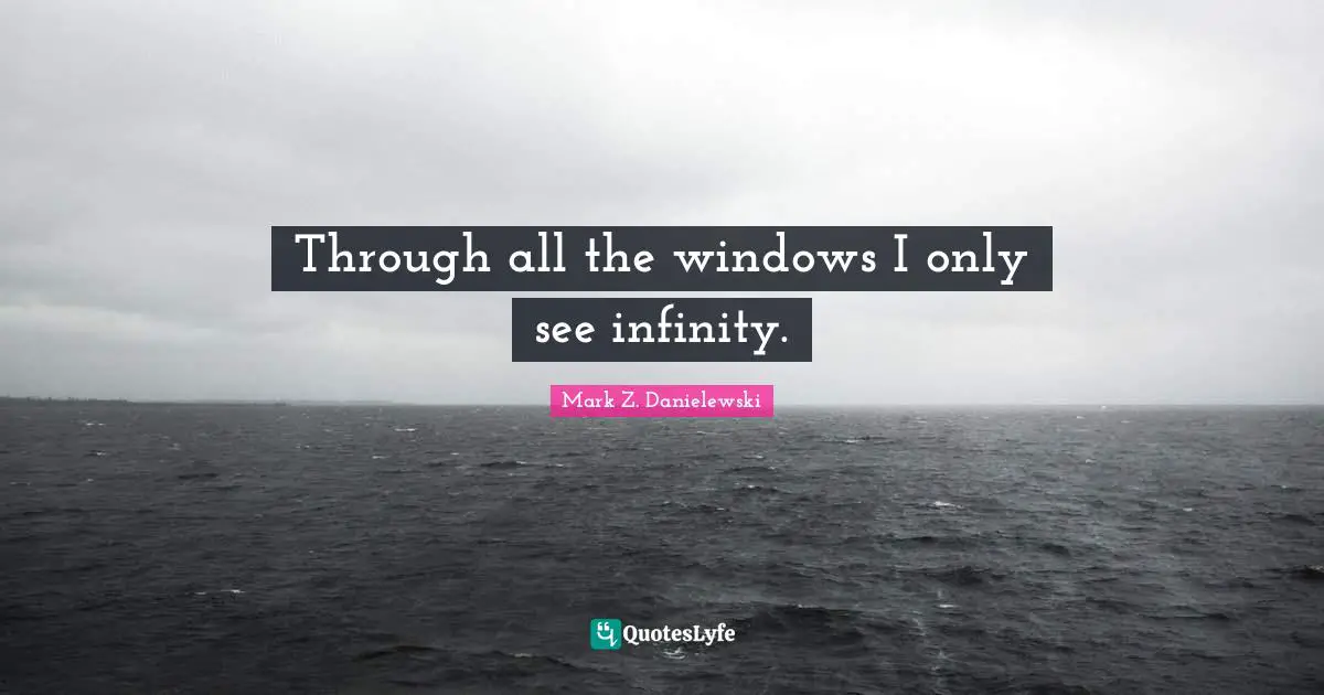Through all the windows I only see infinity.