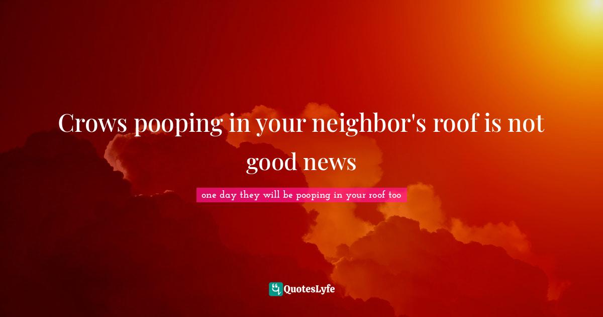 Crows pooping in your neighbor's roof is not good news
