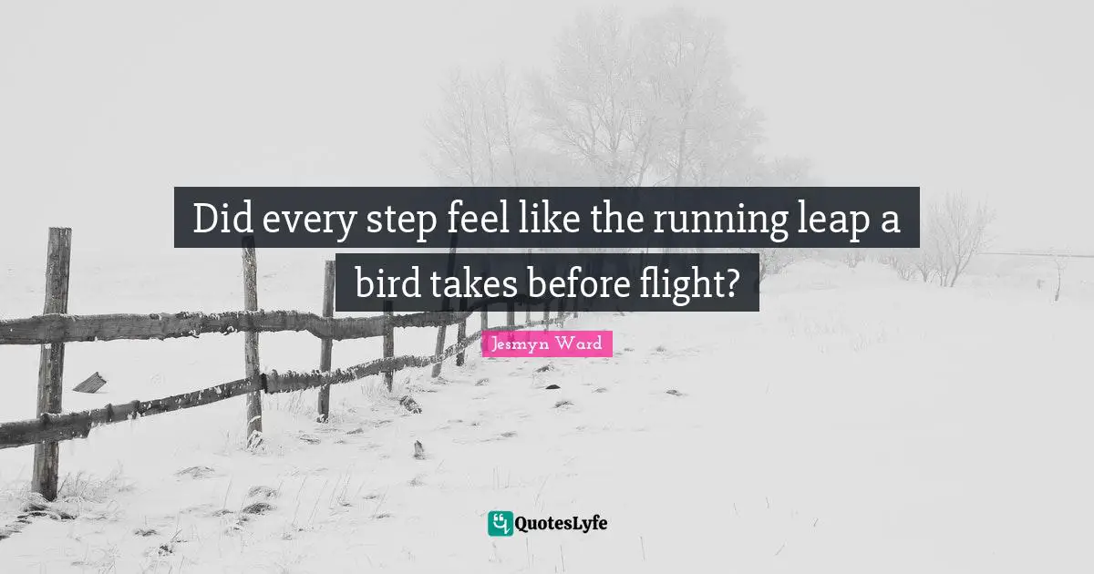 Did every step feel like the running leap a bird takes before flight?