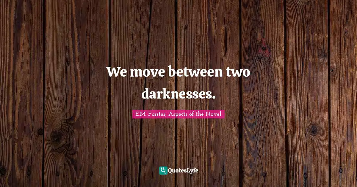 We move between two darknesses.