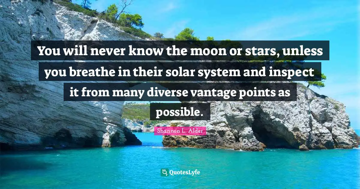 You will never know the moon or stars, unless you breathe in their solar system and inspect it from many diverse vantage points as possible.