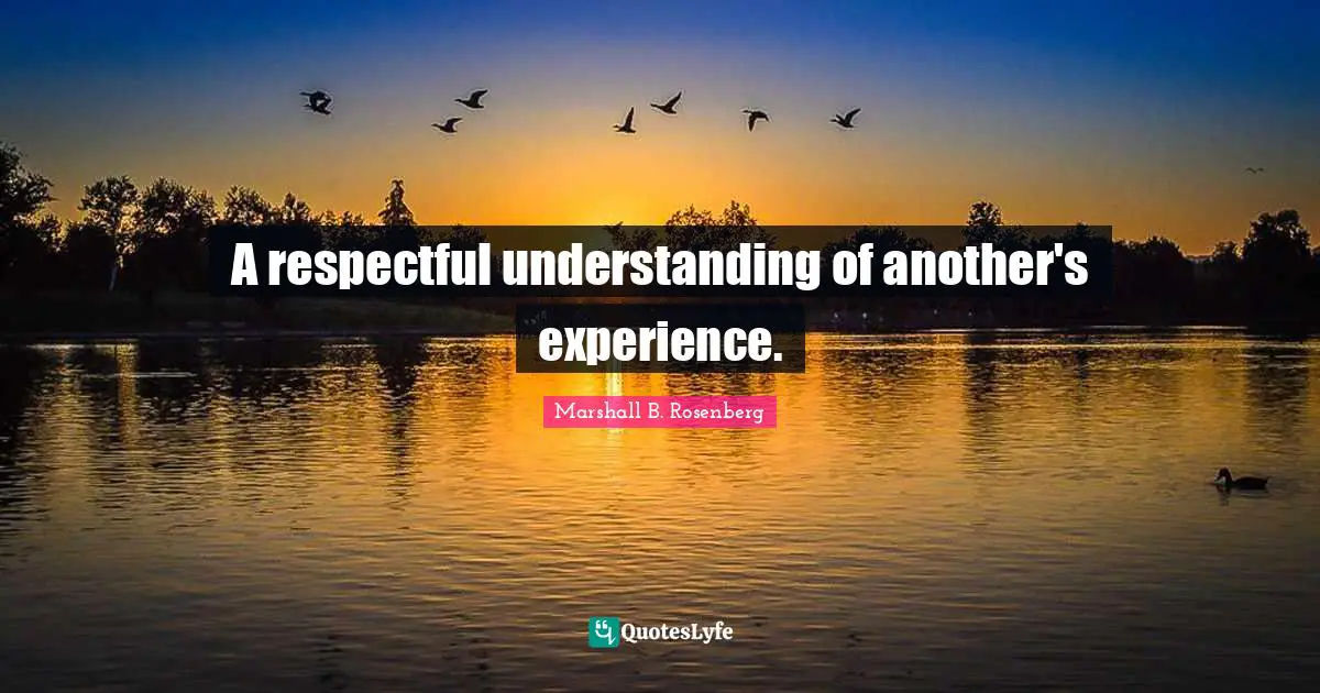 A respectful understanding of another's experience.